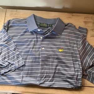 Masters-Augusta National Men’s Shirt Amen Corner-60’s two Ply Lrg-Blue w/stripes
